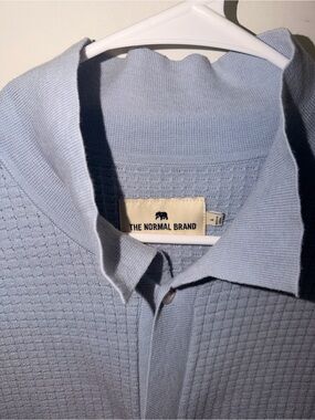 The Normal Brand Men’s light Blue Textured Button Up